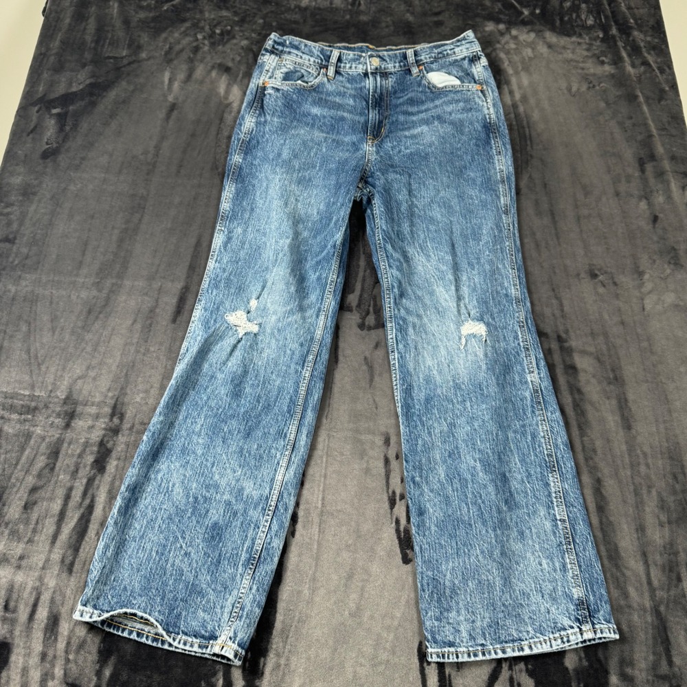 Gap Vintage Flare Jeans Womens 31/12R Blue High Rise Distressed Acid Wash
